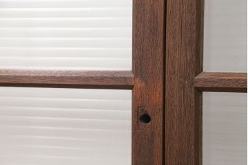 昭和レトロ モールガラス入りのシンプルなガラス戸　4枚セット　(引き戸)