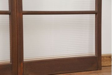 昭和レトロ モールガラス入りのシンプルなガラス戸　4枚セット　(引き戸)