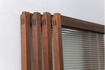 昭和レトロ モールガラス入りのシンプルなガラス戸　4枚セット　(引き戸)