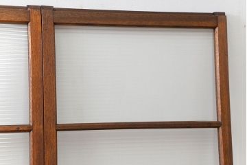 昭和レトロ モールガラス入りのシンプルなガラス戸　4枚セット　(引き戸)