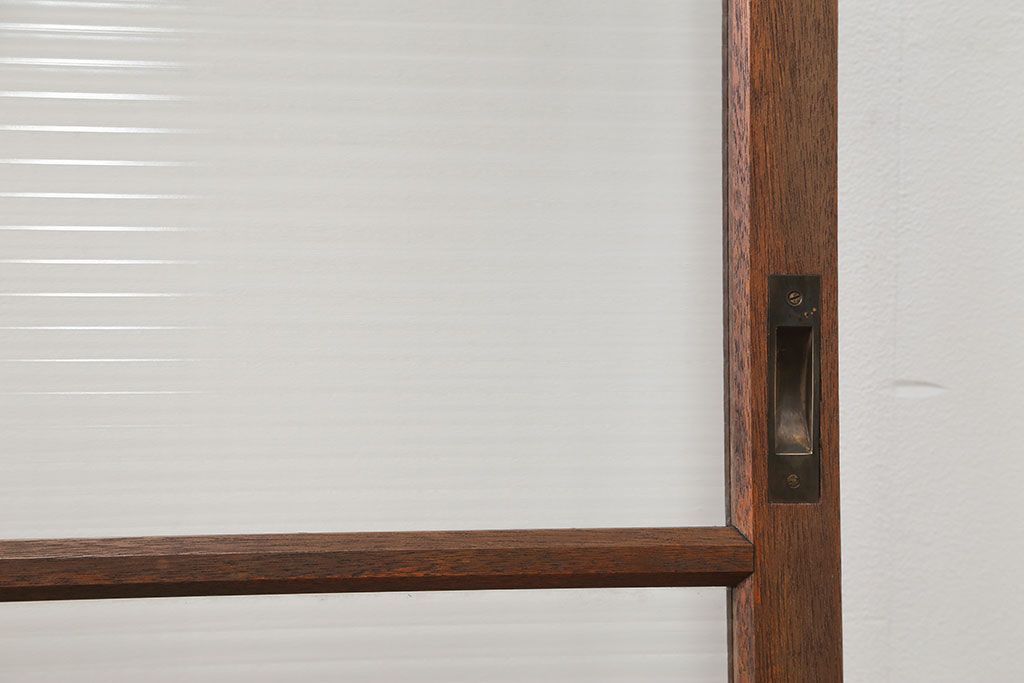 昭和レトロ モールガラス入りのシンプルなガラス戸　4枚セット　(引き戸)