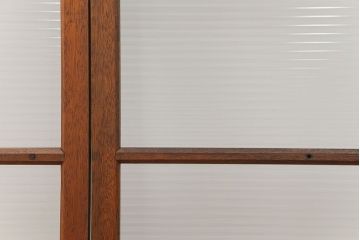 昭和レトロ モールガラス入りのシンプルなガラス戸　4枚セット　(引き戸)