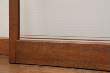 昭和レトロ モールガラス入りのシンプルなガラス戸　4枚セット　(引き戸)