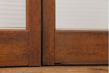 昭和レトロ モールガラス入りのシンプルなガラス戸　4枚セット　(引き戸)