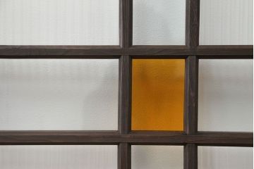大正ロマン 古い洋館で使われていた　色ガラス引き戸　4枚セット　(ガラス戸、和風建具)