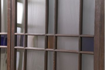 大正ロマン 古い洋館で使われていた　色ガラス引き戸　4枚セット　(ガラス戸、和風建具)