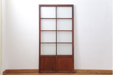アンティーク ジャンク品　古い木のダイヤガラス引き戸