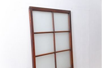 アンティーク ジャンク品　古い木のダイヤガラス引き戸