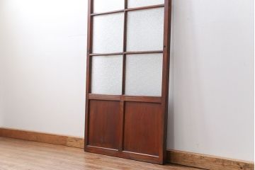 アンティーク ジャンク品　古い木のダイヤガラス引き戸