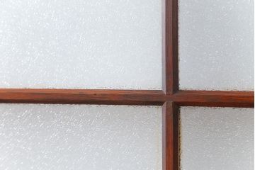 アンティーク ジャンク品　古い木のダイヤガラス引き戸
