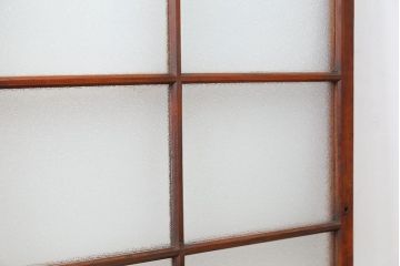 アンティーク ジャンク品　古い木のダイヤガラス引き戸