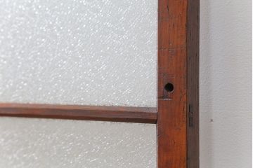 アンティーク ジャンク品　古い木のダイヤガラス引き戸