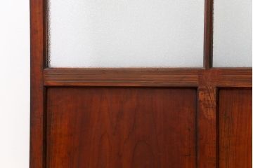 アンティーク ジャンク品　古い木のダイヤガラス引き戸