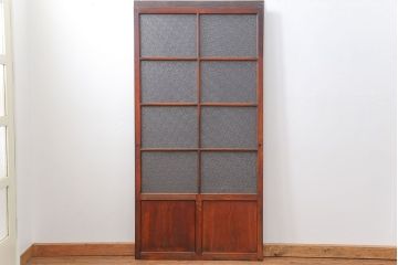 アンティーク ジャンク品　古い木のダイヤガラス引き戸