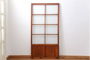 アンティーク ジャンク品　古い木のダイヤガラス引き戸