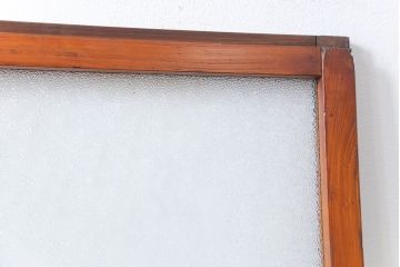 アンティーク ジャンク品　古い木のダイヤガラス引き戸