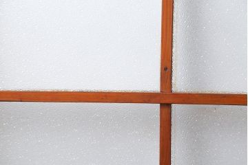 アンティーク ジャンク品　古い木のダイヤガラス引き戸