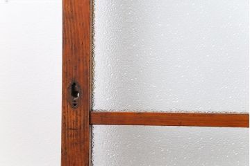 アンティーク ジャンク品　古い木のダイヤガラス引き戸