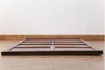 アンティーク ジャンク品　古い木のダイヤガラス引き戸