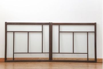 大正ロマン　気泡ガラス入りの上質な変わり型ガラス戸2枚(引き戸・窓)