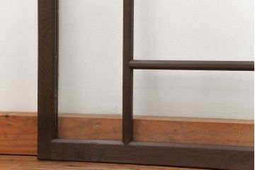 大正ロマン　気泡ガラス入りの上質な変わり型ガラス戸2枚(引き戸・窓)