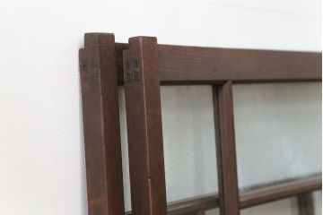 大正ロマン　気泡ガラス入りの上質な変わり型ガラス戸2枚(引き戸・窓)