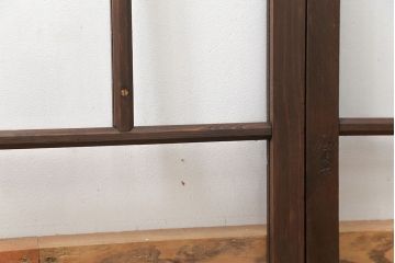 大正ロマン　気泡ガラス入りの上質な変わり型ガラス戸2枚(引き戸・窓)