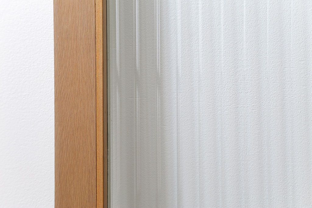 昭和レトロ 背の高いモールガラス引き戸　2枚セット　(ガラス戸)