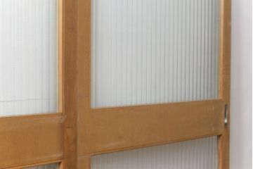 昭和レトロ 背の高いモールガラス引き戸　2枚セット　(ガラス戸)