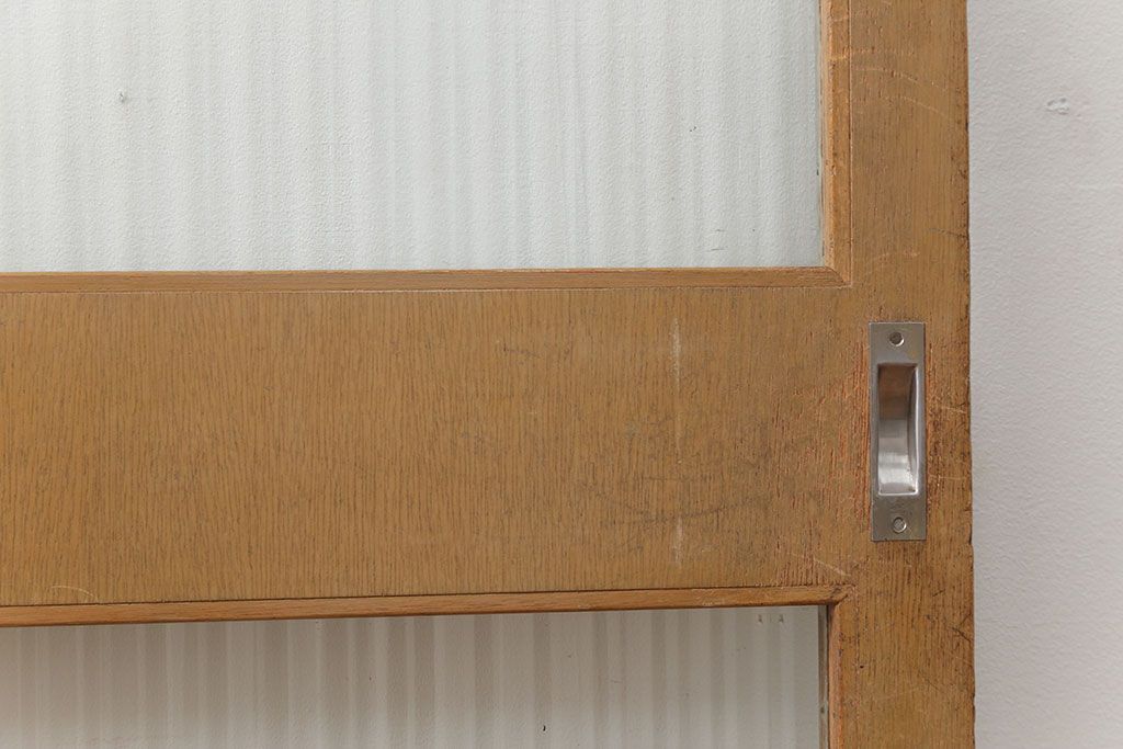 昭和レトロ 背の高いモールガラス引き戸　2枚セット　(ガラス戸)