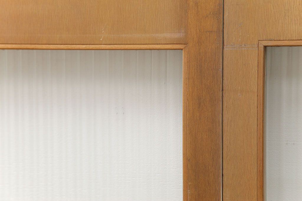 昭和レトロ 背の高いモールガラス引き戸　2枚セット　(ガラス戸)