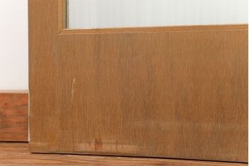 昭和レトロ 背の高いモールガラス引き戸　2枚セット　(ガラス戸)