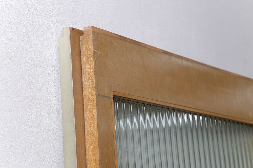 昭和レトロ 背の高いモールガラス引き戸　2枚セット　(ガラス戸)