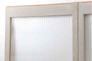 昭和レトロ 背の高いモールガラス引き戸　2枚セット　(ガラス戸)