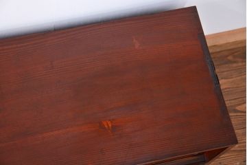 アンティーク家具　古民具・骨董 前面欅材 杢目の素晴らしい時代箪笥ローボード(収納棚)