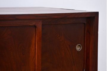 アンティーク家具　古民具・骨董 前面欅材 杢目の素晴らしい時代箪笥ローボード(収納棚)