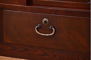 アンティーク家具　古民具・骨董 前面欅材 杢目の素晴らしい時代箪笥ローボード(収納棚)