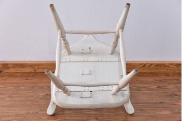 中古　飛騨産業キツツキマーク　アンティークペイント　スティックバックチェア(椅子、イス)