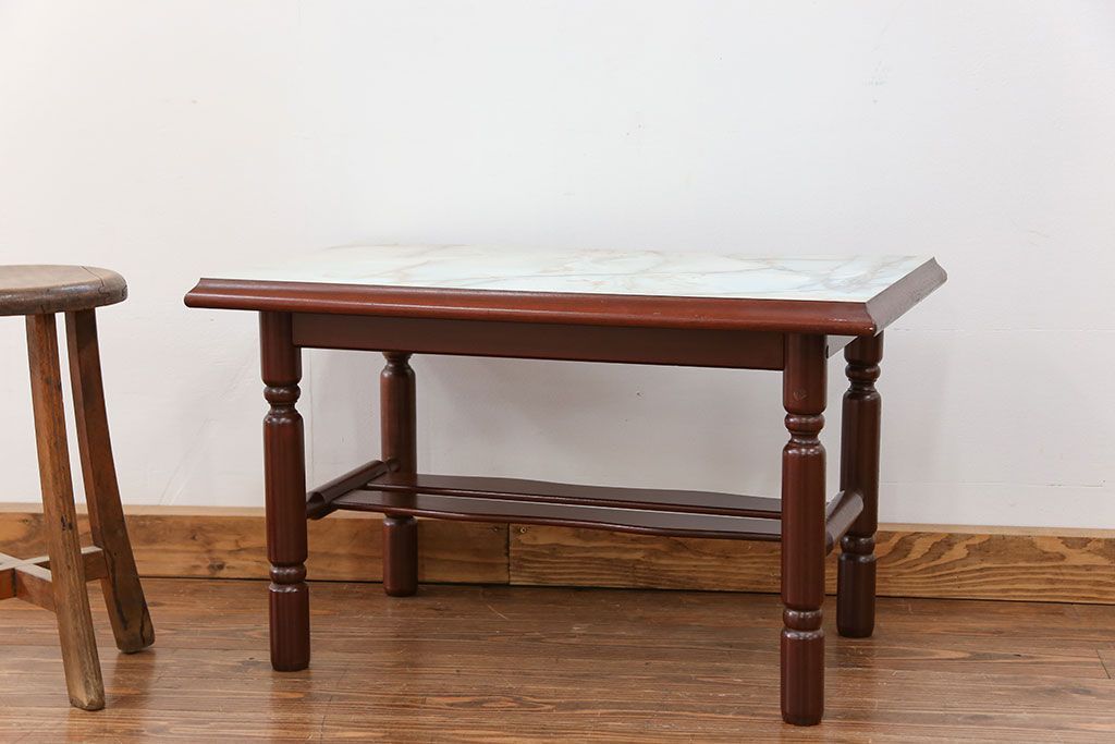 レトロ家具　昭和レトロ 1970年代 大理石風センターテーブル(机)