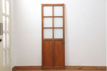 昭和レトロ すりガラス入りのシンプルなガラス戸(2)　(引き戸)