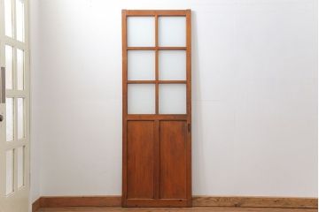 昭和レトロ すりガラス入りのシンプルなガラス戸(2)　(引き戸)