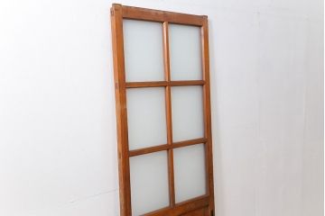 昭和レトロ すりガラス入りのシンプルなガラス戸(2)　(引き戸)