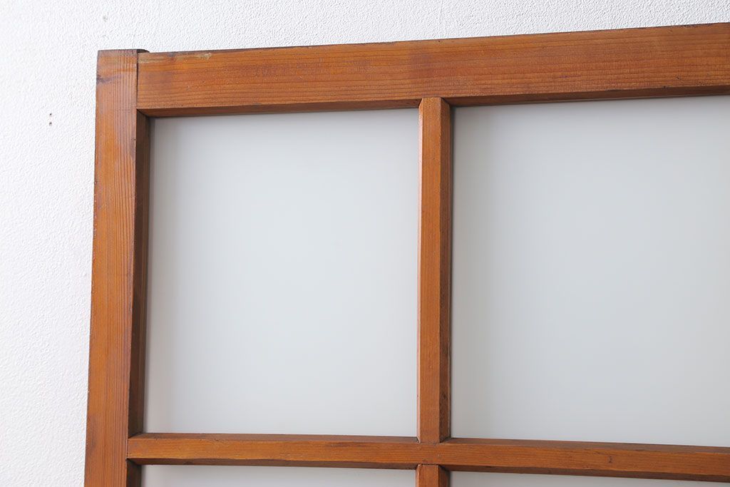 昭和レトロ すりガラス入りのシンプルなガラス戸(2)　(引き戸)