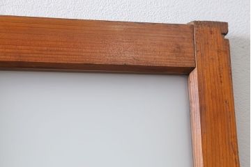 昭和レトロ すりガラス入りのシンプルなガラス戸(2)　(引き戸)