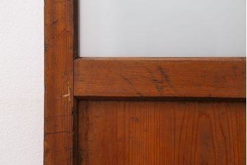 昭和レトロ すりガラス入りのシンプルなガラス戸(2)　(引き戸)