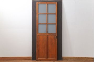 昭和レトロ すりガラス入りのシンプルなガラス戸(2)　(引き戸)