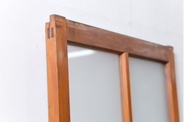 昭和レトロ すりガラス入りのシンプルなガラス戸(2)　(引き戸)