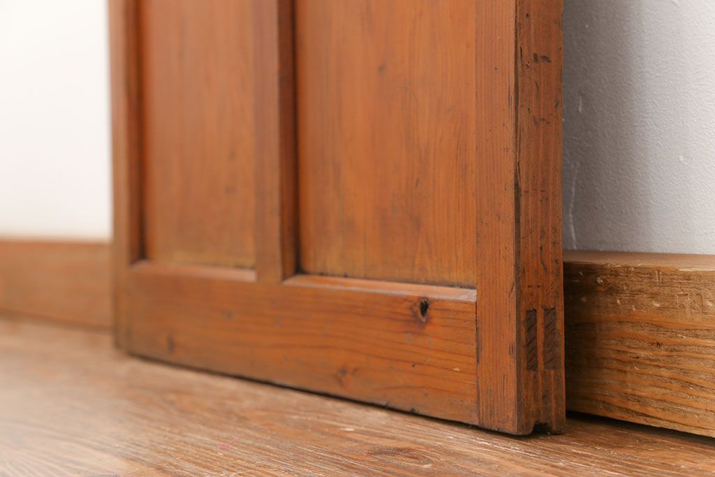 昭和レトロ すりガラス入りのシンプルなガラス戸(2)　(引き戸)