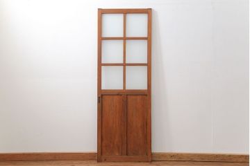 昭和レトロ すりガラス入りのシンプルなガラス戸(2)　(引き戸)