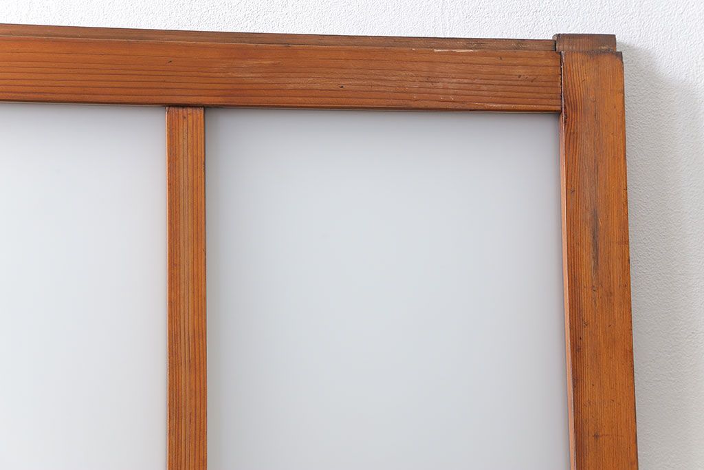 昭和レトロ すりガラス入りのシンプルなガラス戸(2)　(引き戸)